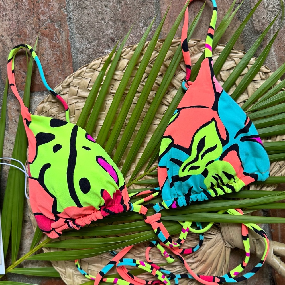 🌺 MAAJI 🌺 Rainforest Coco Sliding Triangle Bikini Swim Swimwear Top - Picture 9 of 10